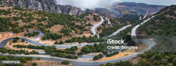 Mountain Road In Crete Greece Stock Photo - Download Image Now - Crete, Driving, Mountain