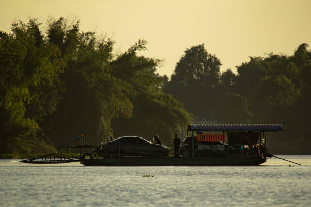 istock traditional ferry bridge crossing the river 1368398216