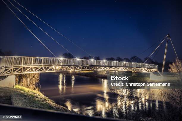 Bridgelights Stock Photo - Download Image Now - Meppen, Beauty In Nature, Blue
