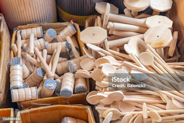 Wooden Spoons Mallets Stock Photo - Download Image Now - 2022, Belgrade - Serbia, Box - Container