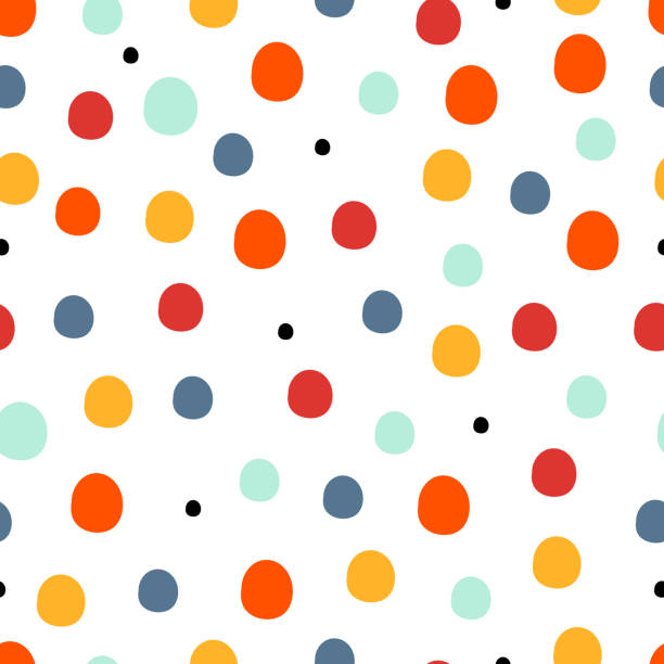 urocze kropki. abstrakcyjny bezszwowy wzór. - polka dot stock illustrations