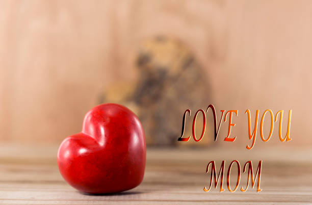 Happy mothers day red heart shape