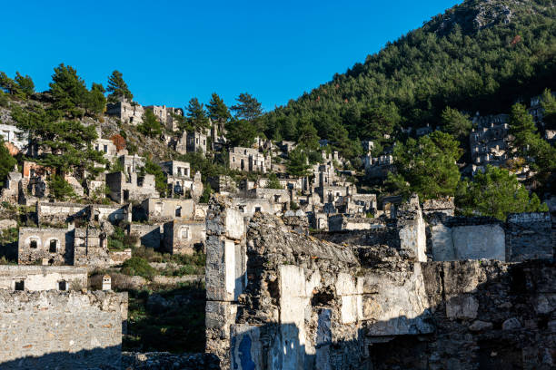 istock Abandoned Kayakoy (Levissi Village, Karmylassos) stone houses 1368412516