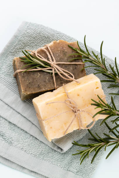 istock Handmade natural soap on pastel background. 1368414446