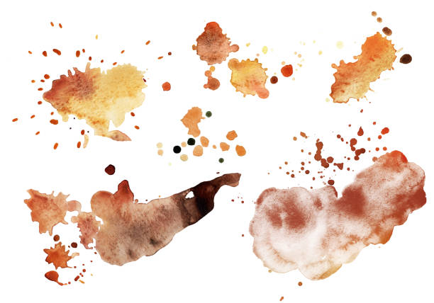 Coffee stains watercolor elements. Coffee stains watercolor elements. Template for decorating designs and illustrations. stain test stock illustrations