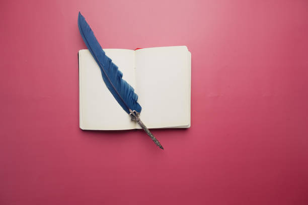 istock a open book and a fountain pen on ted background 1368418821