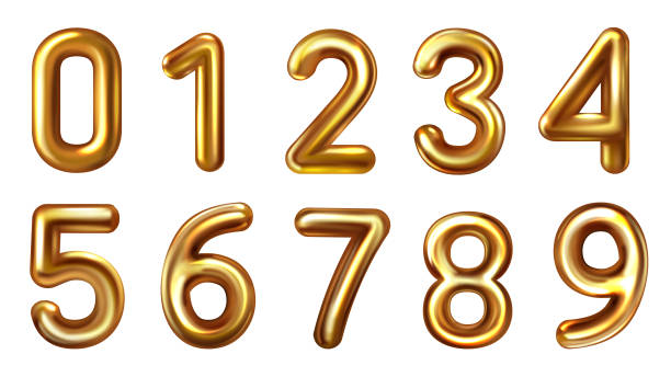 istock Set of 3d golden numbers on white backgroun 1368419153