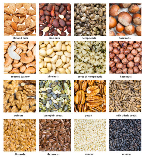 istock various seeds and nuts with names close up 1368420366