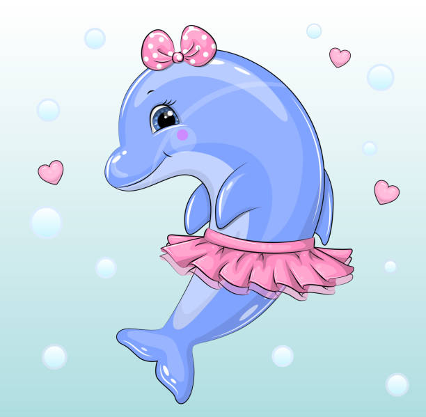 Cute Cartoon Dolphin Girl Wearing Pink Shirt And Bow Stock Illustration - Download Image Now - iStock Cute Cartoon Dolphin Girl Wearing Pink Shirt And Bow Stock Illustration - Download Image Now - iStock