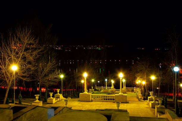 istock Illuminated Staircase in Park 1368423354