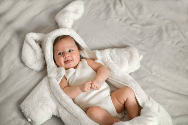 istock Cute baby girl dressed as bunny for Easter 1368425709