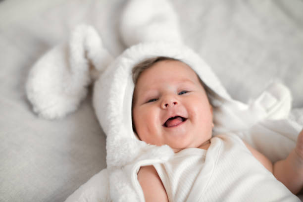istock Cute baby girl dressed as bunny for Easter 1368425783