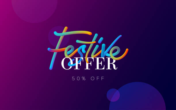 ilustrações de stock, clip art, desenhos animados e ícones de festive offer text typography banner background - world record illustrations