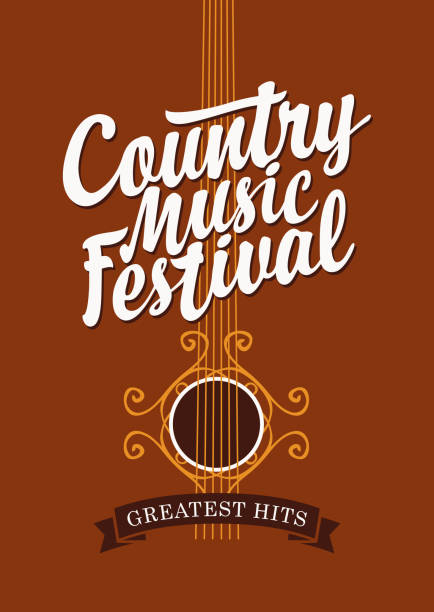 kuvapankkikuvitukset aiheesta juliste country-musiikkifestivaaleille kitaralla - country and western music