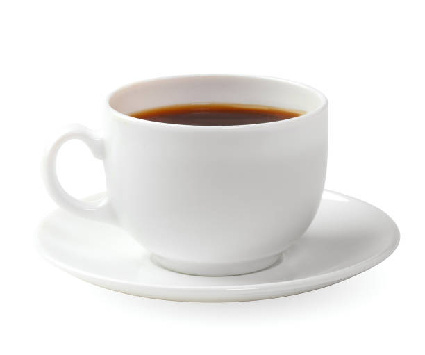 istock White coffee cup isolated on white background, hot black coffee in cup 1368426447
