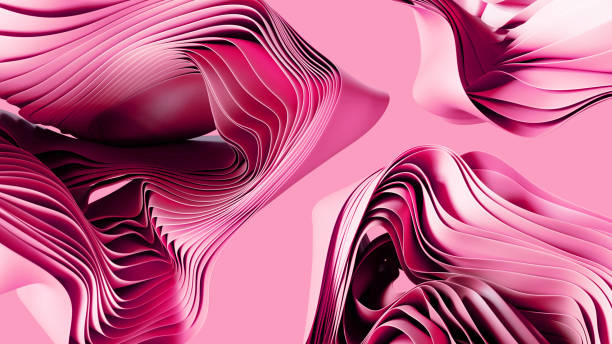 istock 3d render, abstract pink background with curvy layered shapes, modern minimal wallpaper 1368429054