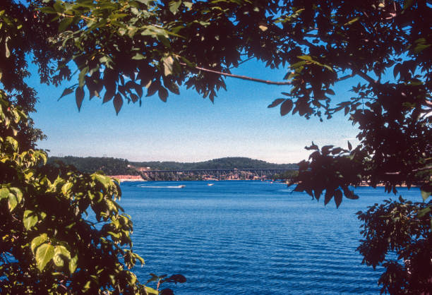 Lake of the Ozarks - Lake Viewed Thru Trees 1987 stock photo