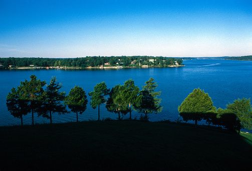 Lake of the Ozarks - Lake View Osage Arm 1974. Scanned from Kodachrome II slide.