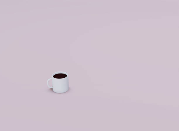 3D Render of coffee in a pink room stock photo