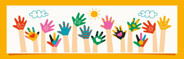 istock Colorful Painted Hands Of Little Children 1368434684