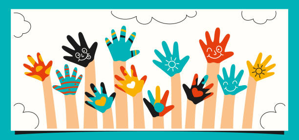 istock Colorful Painted Hands Of Little Children 1368434727