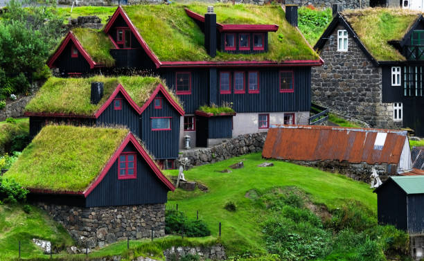 Faroe Islands The Faroe Islands have amazing green landscapes, impressive cliffs, cute puffing and lots of sheep mykines faroe islands photos stock pictures, royalty-free photos & images