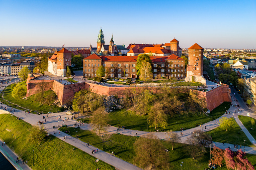 The Wawel Royal Castle is a castle residency located in Krakow, Poland. The castle is part of a fortified architectural complex erected atop a hill on the left bank of the Vistula River. For centuries the residence of the kings of Poland and the symbol of Polish statehood, Wawel Castle is now one of the country's top art museums.