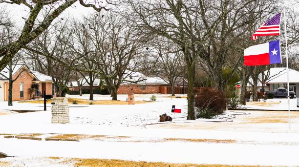 istock Texas and US Flags in Snow Scene 2022 1368450956