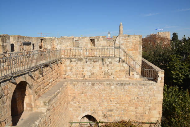 die mauern der altstadt in jerusalem. - jerusalem old city middle east religion travel locations stock-fotos und bilder