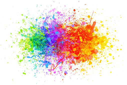 Bright colorful rainbow paint splash abstract vector illustration