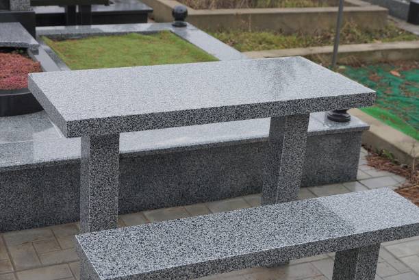 istock one gray bench and table of stone and marble 1368454461