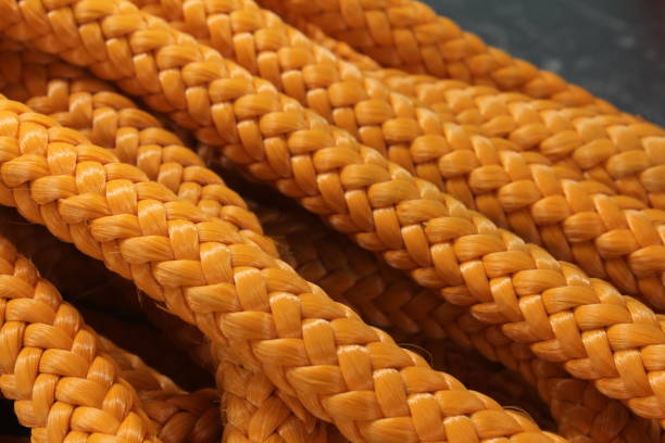 istock Close up of brightn orange glimbing rope 1368455800