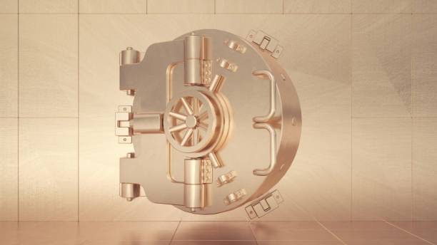 istock Bank vault. Security business and technology concept. 3d rendering 1368455810