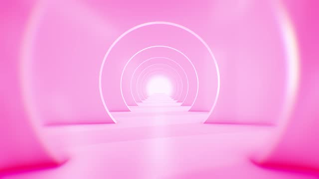 Flying through the futuristic tunnel. (Loopable) Abstract 3D animation. The concept of illuminated corridor, interior design, spaceship, science, lab, technology, science, architecture, industry