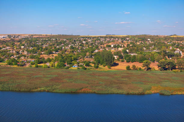 istock Countryside situated at the river shore 1368456185
