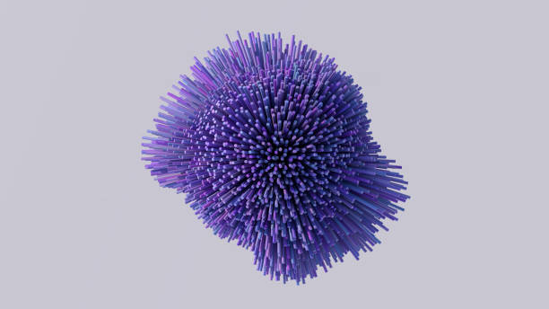 istock Purple and blue deformed sphere. Abstract illustration, 3d render. 1368458976