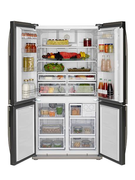un réfrigérateur - frigo ouvert photos et images de collection