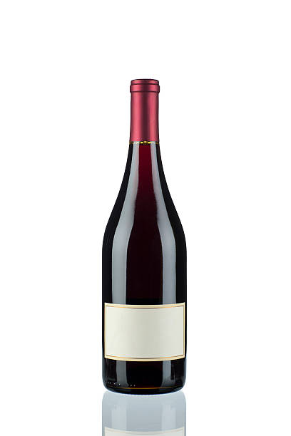 Red Wine in a Burgundy Bottle stock photo