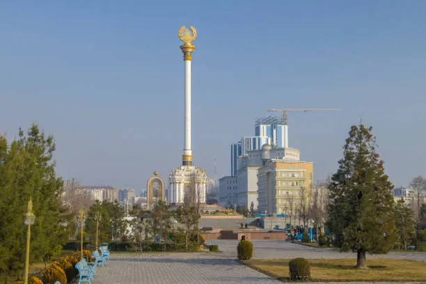 Photo of National coat of arms square. Dushanbe, Tajikistan