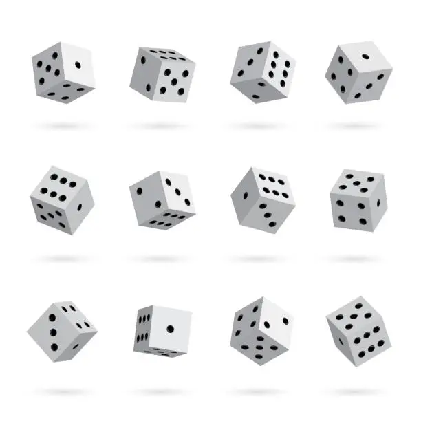 Vector illustration of Three dimensional dices