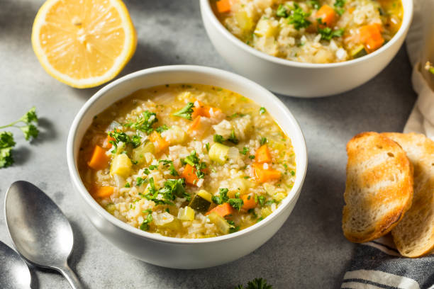 Homemade Healthy Lemon Rice Soup