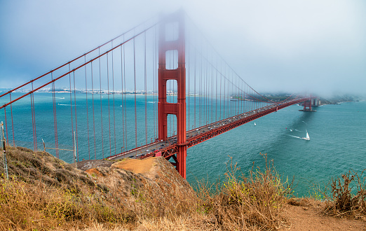 Golden Gate Bridge on a foggy day, San Framcisco - California