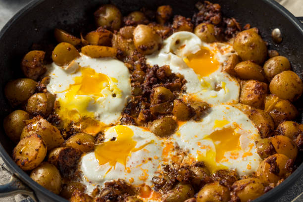 istock Homemade Mexican Huevos Rotos Eggs and Potatoes 1368467628