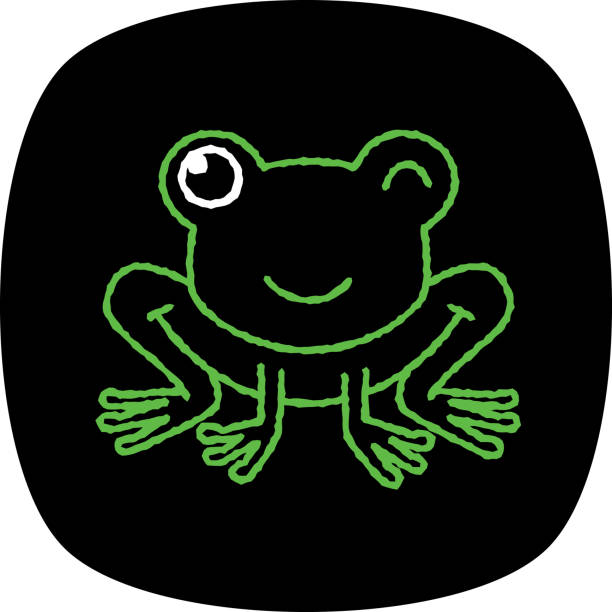 かわいいカエル落書き3 - green treefrog frog common frog tree frog点のイラスト素材／クリップアート素材／マンガ素材／アイコン素材