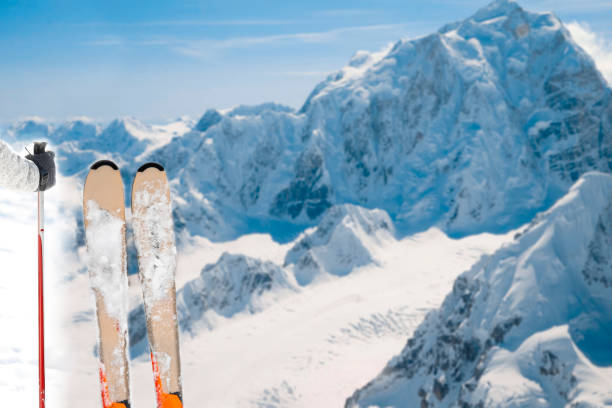 istock Ski season in snowy Mountain 1368477250