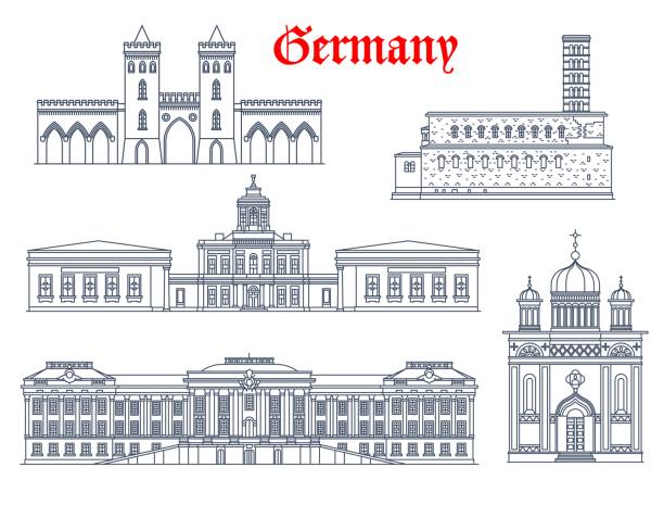 deutschland architektur, potsdam sehenswürdigkeiten, paläste - berlin alexanderplatz stock-grafiken, -clipart, -cartoons und -symbole