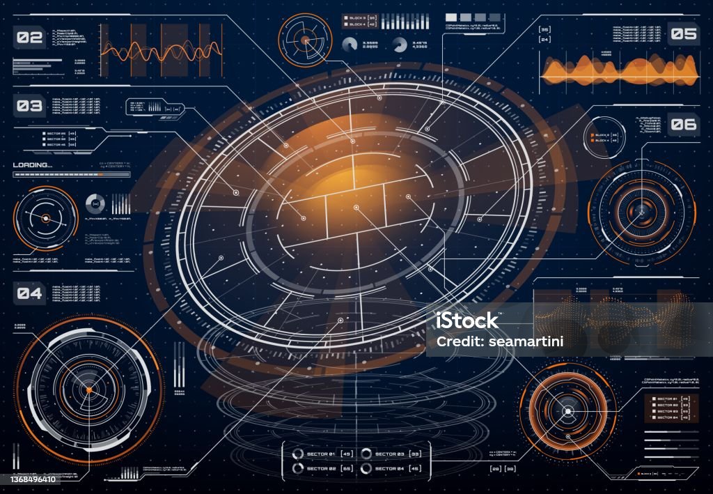 Hud Digital Screen Interface Infographics Stock Illustration - Download ...