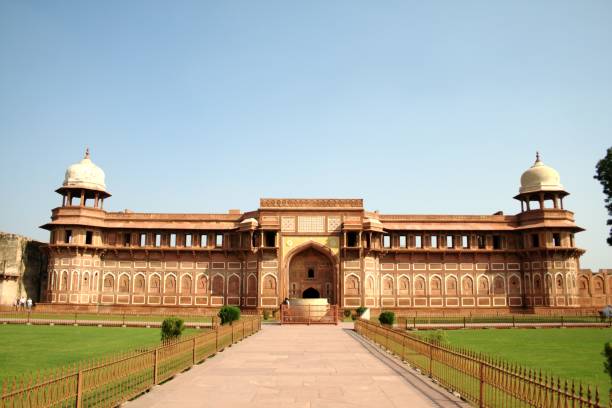 Jahangiri Mahal at Agra Fort. stock photo