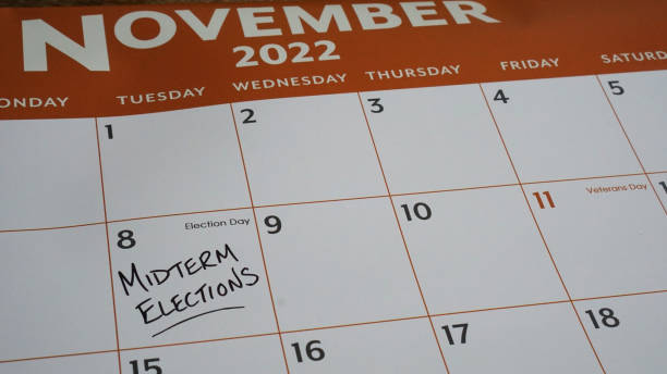 Calendar Reminder About Midterm Elections Calendar reminder about midterm elections on November 8, 2022. midterm election stock pictures, royalty-free photos & images