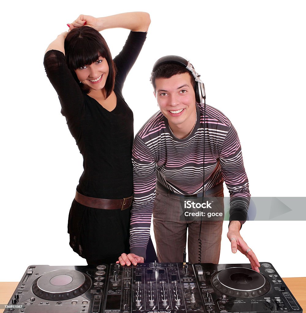 dj e menina techno party - Foto de stock de 20 Anos royalty-free dj e menina techno party - Foto de stock de 20 Anos royalty-free